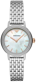  Shop Authentic Emporio Armani Interchangeable Analog Mother of Pearl Dial Silver Steel Strap Watch For Women - AR80020 - Luxxuri