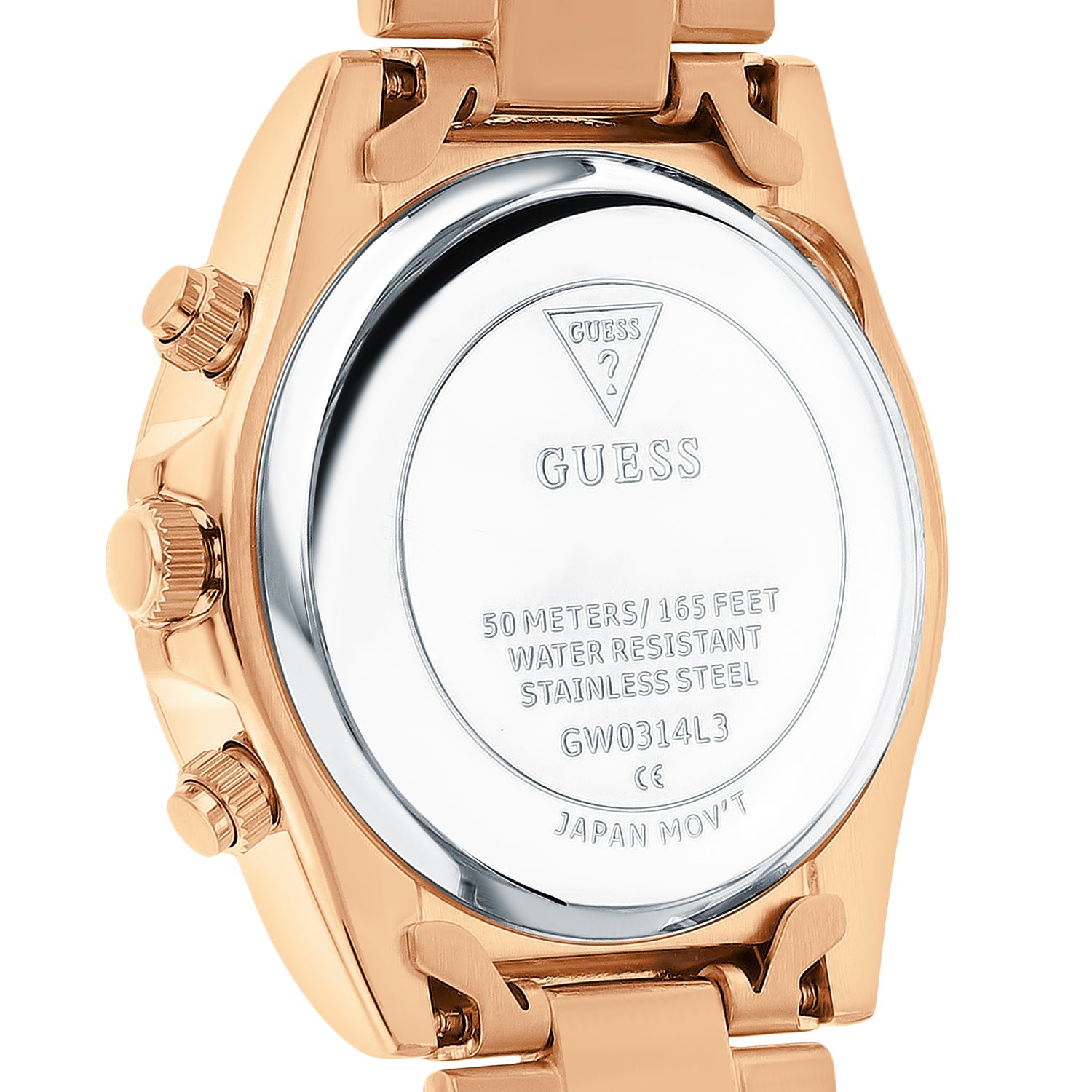 Guess Eclipse Rose Gold Dial Rose Gold Steel Strap Watch for Women - GW0314L3