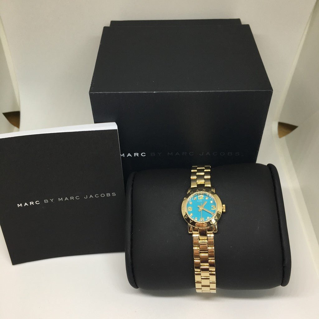  Shop Authentic Marc Jacobs Amy Dinky Blue Dial Gold Steel Strap Watch for Women - MBM3229 - Luxxuri