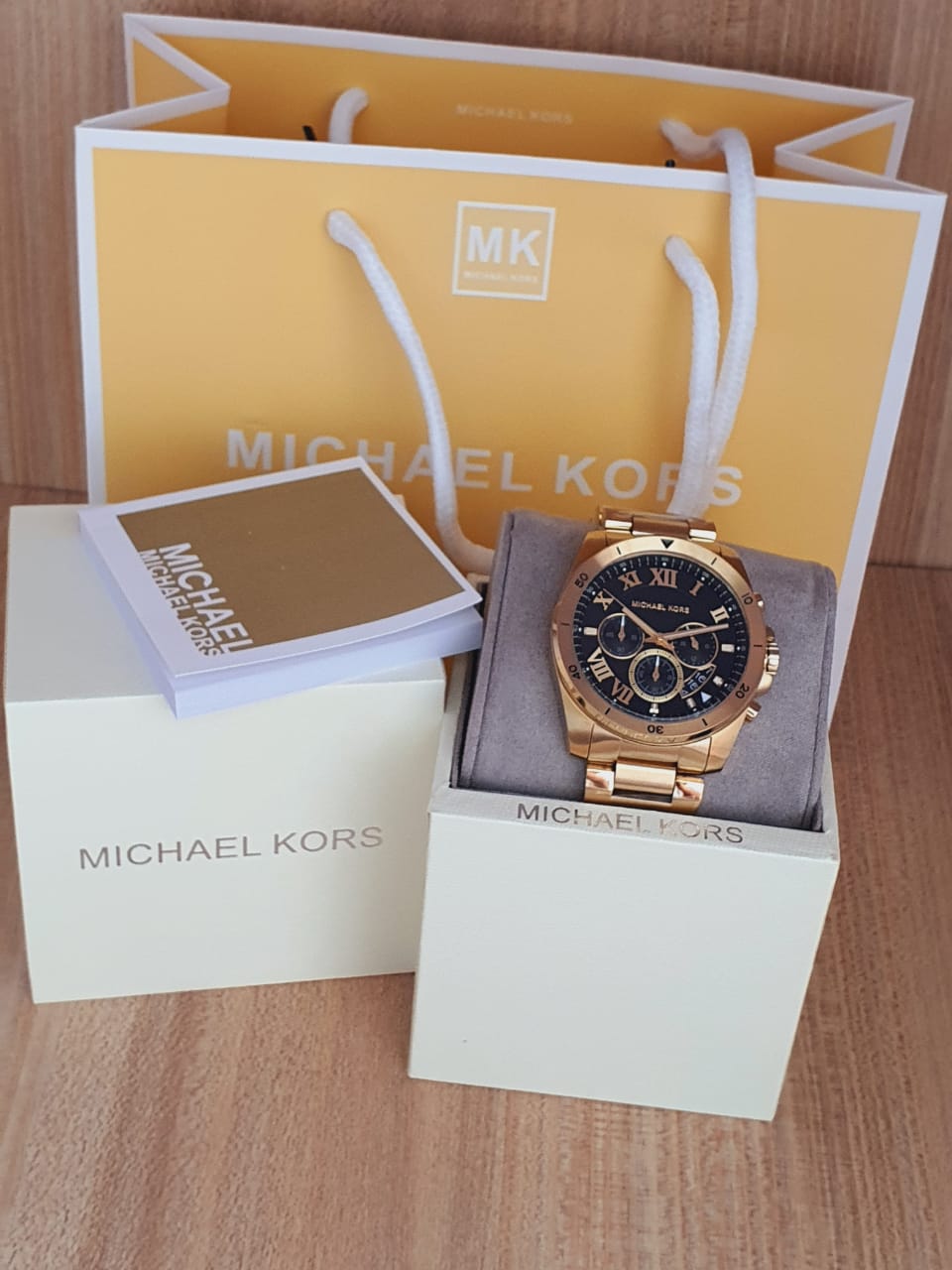  Shop Authentic Michael Kors Brecken Chronograph Quartz Black Dial Gold Steel Strap Watch For Men - MK8481 - Luxxuri