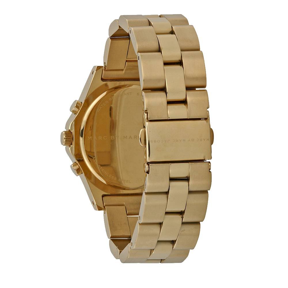  Shop Authentic Marc Jacobs Blade Chronograph Blue Dial Gold Steel Strap Watch for Women - MBM3307 - Luxxuri