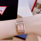  Shop Authentic Guess Nouveau Diamonds Rose Gold Dial Rose Gold Mesh Bracelet Watch for Women - W0127L3 - Luxxuri