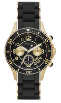 Marc Jacobs Rock Chronograph Black Dial Black Silicone Strap Watch for Women - MBM2598