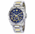  Shop Authentic Michael Kors Brecken Chronograph Blue Dial Two Tone Steel Strap Watch For Men - MK8437 - Luxxuri