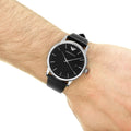  Shop Authentic Emporio Armani Luigi Quartz Black Dial Black Leather Strap Watch For Men - AR2500 - Luxxuri