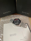  Shop Authentic Gucci Dive Quartz Black Dial Silver Steel Strap Watch For Men - YA136212 - Luxxuri