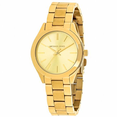  Shop Authentic Michael Kors Mini Runway Slim Gold Dial Gold Steel Strap Watch for Women - MK3512 - Luxxuri