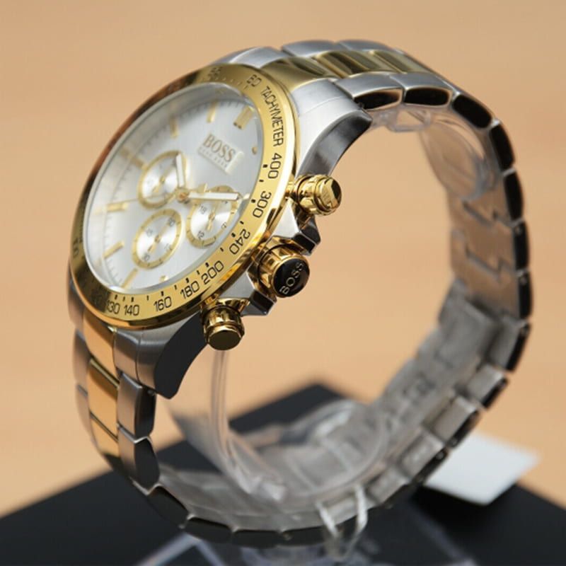  Shop Authentic Hugo Boss Ikon Chronograph Silver Dial Two Tone Steel Strap Watch for Men - 1512960 - Luxxuri