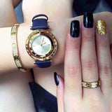  Shop Authentic Michael Kors Averi Gold Dial Navy Blue Leather Strap Watch for Women - MK2526 - Luxxuri