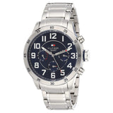  Shop Authentic Tommy Hilfiger Trent Chronograph Blue Dial Silver Steel Strap Watch for Men - 1791053 - Luxxuri