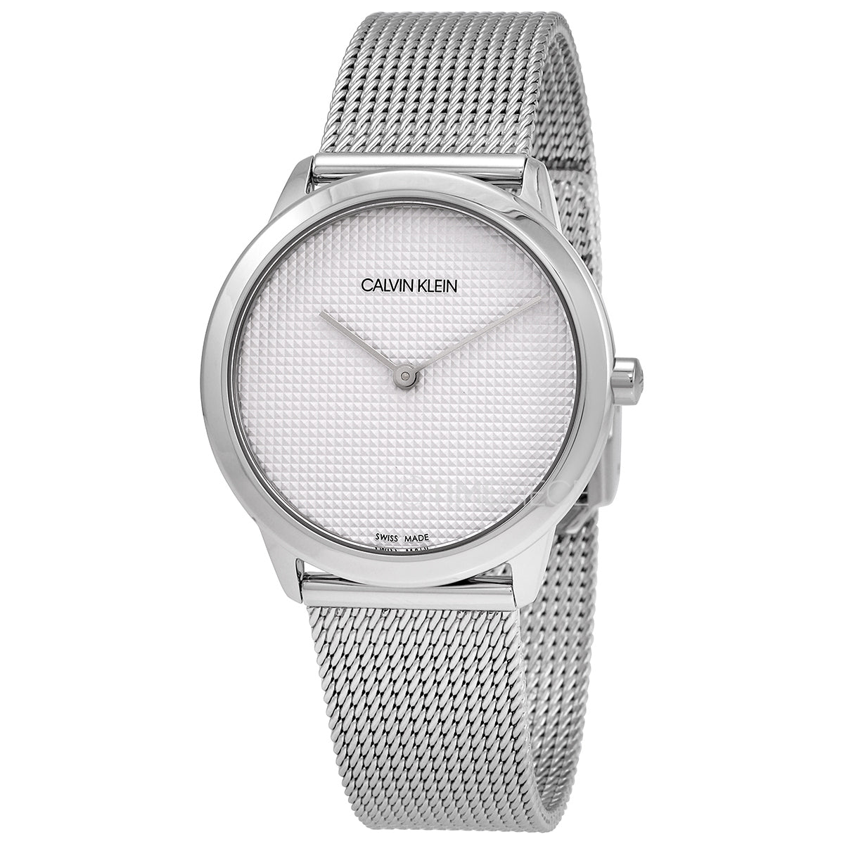  Shop Authentic Calvin Klein Minimal White Dial Silver Mesh Bracelet Watch for Women - K3M2212Y - Luxxuri