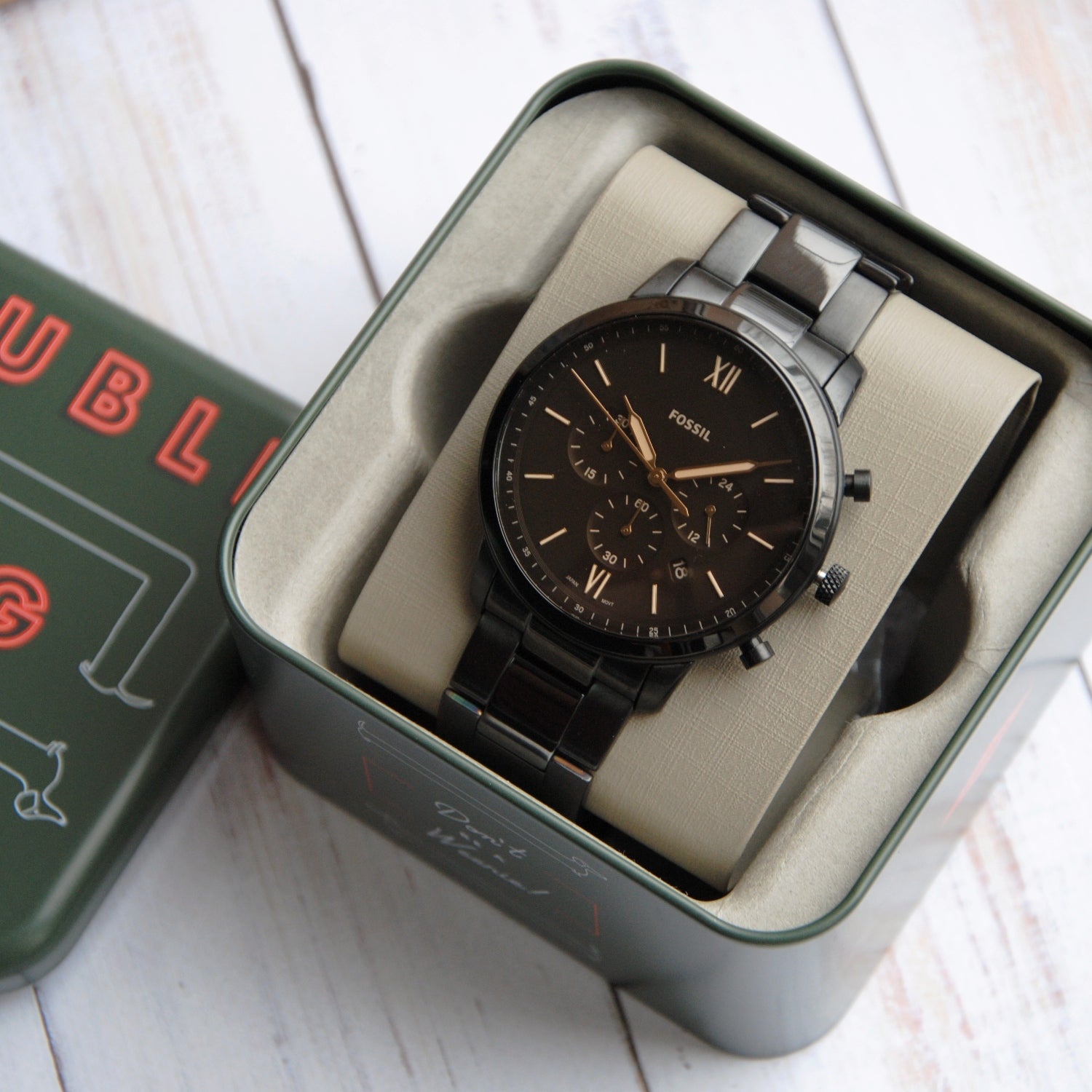  Shop Authentic Fossil Neutra Chronograph Black Dial Black Steel Strap Watch for Men - FS5525 - Luxxuri