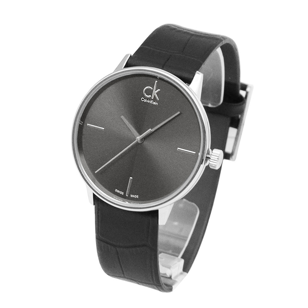  Shop Authentic Calvin Klein Accent Black Dial Black Leather Strap Watch for Men - K2Y2X1C3 - Luxxuri