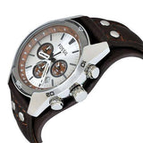  Shop Authentic Fossil Coachman Chronograph Silver Dial Brown Leather Strap Watch for Men - CH2565 - Luxxuri