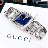  Shop Authentic Gucci G Gucci Blue Dial Silver Steel Strap Watch For Women - YA125405 - Luxxuri