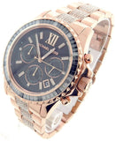  Shop Authentic Michael Kors Everest Chronograph Black Dial Rose Gold Steel Strap Watch For Women - MK5875 - Luxxuri