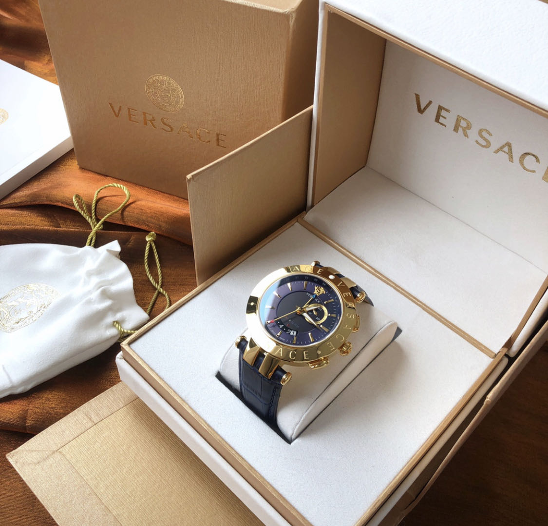  Shop Authentic Versace Race GMT Blue Dial Blue Leather Strap Watch For Men - 29G70D282 - Luxxuri