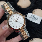  Shop Authentic Michael Kors Slim Runway White Dial Two Tone Watch for Women - MK3204B - Luxxuri