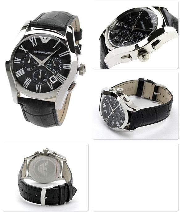  Shop Authentic Emporio Armani Valente Chronograph Black Dial Black Leather Strap Watch For Men - AR1633 - Luxxuri