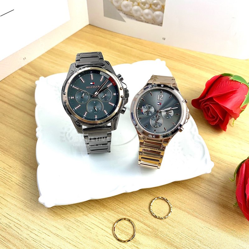  Shop Authentic Tommy Hilfiger Eve Chronograph Quartz Grey Dial Rose Gold Steel Strap Watch For Women - 1782277 - Luxxuri