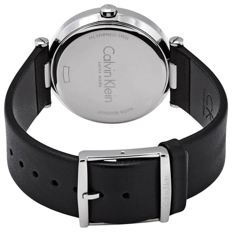  Shop Authentic Calvin Klein Sight Silver Dial Black Leather Strap Watch for Men - K1S21120 - Luxxuri