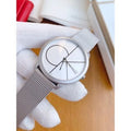  Shop Authentic Calvin Klein Minimal White Dial Silver Mesh Bracelet Watch for Men - K3M5115X - Luxxuri