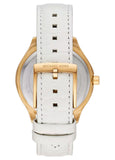  Shop Authentic Michael Kors Sage Three-Hand Mother of Pearl White Dial White Leather Strap Watch for Women - MK4818 - Luxxuri