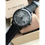  Shop Authentic Burberry The City Black Dial Black Leather Strap Watch for Men - BU9364 - Luxxuri