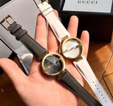  Shop Authentic Gucci G Interlocking White Dial White Leather Strap Watch For Women - YA133327 - Luxxuri