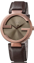  Shop Authentic Gucci Interlocking Brown Dial Brown Leather Strap Watch For Women - YA133309 - Luxxuri