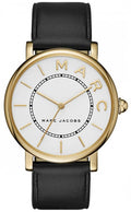 Marc Jacobs Roxy White Dial Black Leather Strap Watch for Women - MJ1532