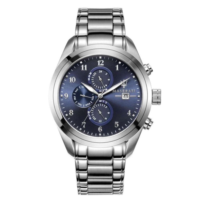  Shop Authentic Maserati Traguardo Blue Dial Silver Steel Strap Watch For Men - R8853112505 - Luxxuri