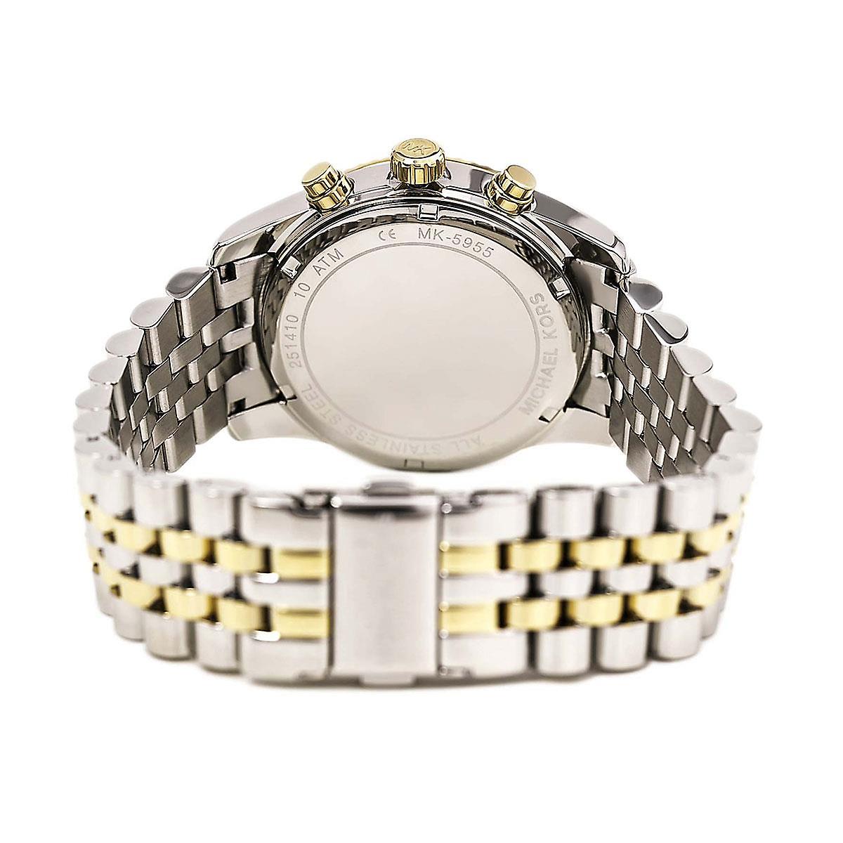  Shop Authentic Michael Kors Lexington Silver Dial Two Tone Steel Strap Watch for Women - MK5955 - Luxxuri