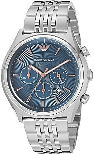  Shop Authentic Emporio Armani Luigi Chronograph Quartz Blue Dial Silver Steel Strap Watch For Men - AR1974 - Luxxuri