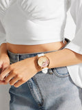  Shop Authentic Guess Crush Crystals Gold Dial White Rubber Strap Watch for Women - W1223L3 - Luxxuri