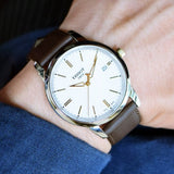  Shop Authentic Tissot T Classic Dream White Dial Brown Leather Strap Watch for Men - T033.410.26.011.01 - Luxxuri