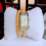  Shop Authentic Michael Kors Empire Three Hand Gold Dial Brown Leather Strap Watch for Women - MK4721 - Luxxuri