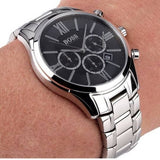  Shop Authentic Hugo Boss Ambassador Chronograph Black Dial Silver Steel Strap Watch For Men - HB1513196 - Luxxuri