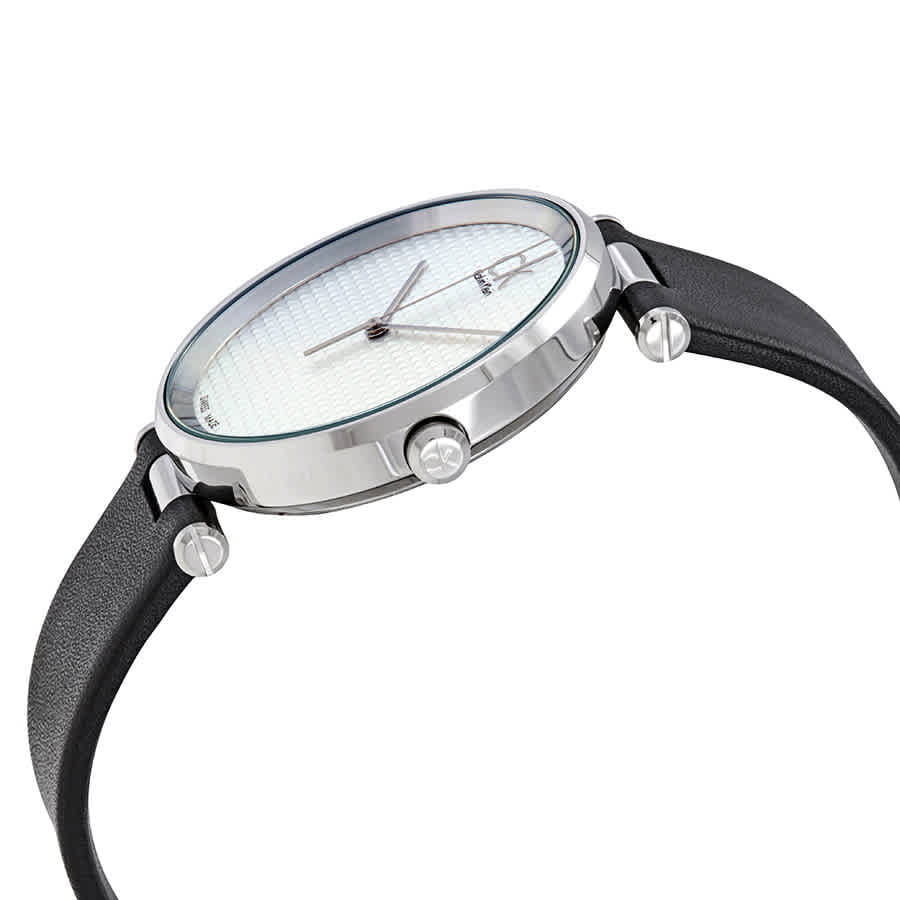  Shop Authentic Calvin Klein Sight Silver Dial Black Leather Strap Watch for Men - K1S21120 - Luxxuri