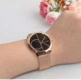  Shop Authentic Calvin Klein Minimal Black Dial Rose Gold Mesh Bracelet Watch for Men - K3M22621 - Luxxuri