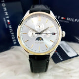 Shop Authentic Tommy Hilfiger Oliver Analog Silver Dial Black Leather Strap Watch for Men - 1791305 - Luxxuri