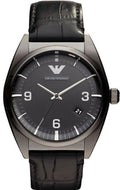  Shop Authentic Emporio Armani Franco Black Dial Black Leather Strap Watch For Men - AR0368 - Luxxuri
