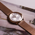  Shop Authentic Calvin Klein Minimal White Dial Rose Gold Mesh Bracelet Watch for Women - K3M22626 - Luxxuri