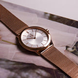  Shop Authentic Calvin Klein Minimal White Dial Rose Gold Mesh Bracelet Watch for Women - K3M22626 - Luxxuri