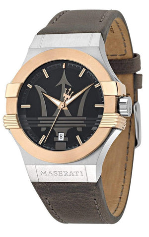  Shop Authentic Maserati Potenza Black Dial Brown Leather Strap Watch For Men - R8851108014 - Luxxuri