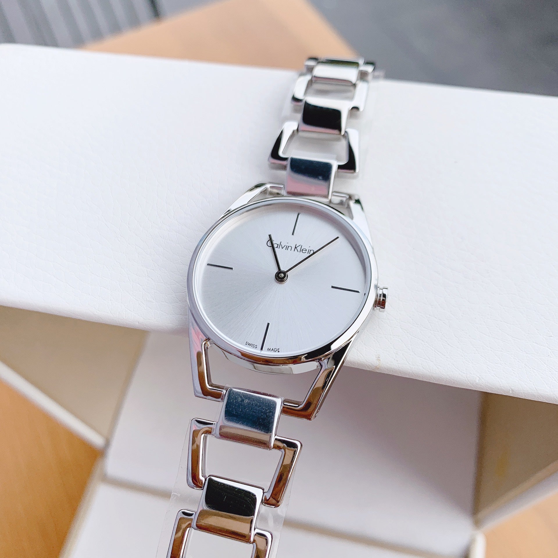  Shop Authentic Calvin Klein Dainty Silver Dial Silver Steel Strap Watch for Women - K7L23146 - Luxxuri