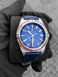  Shop Authentic Breitling Chronomat Automatic 36 South Sea Blue Dial Blue Leather Strap Watch for Women - A10380611C1P1 - Luxxuri