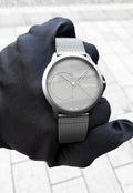  Shop Authentic Calvin Klein Minimal Grey Dial Grey Mesh Bracelet Watch for Men - K3M517P4 - Luxxuri