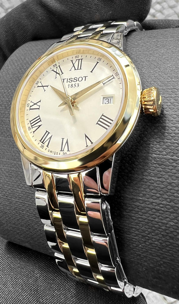  Shop Authentic Tissot Classic Dream Lady Gold Dial Two Tone Steel Strap Watch For Women - T129.210.22.263.00 - Luxxuri
