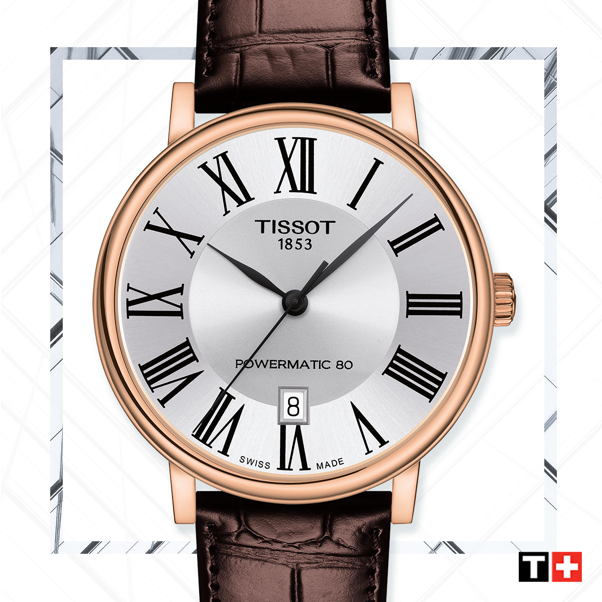 Tissot Carson Premium Lady Silver Dial Brown Leather Strap Watch For Women - T122.210.36.033.00